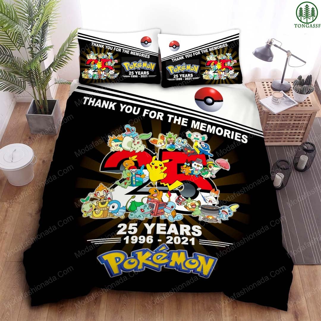 25 Years Anniversary Pokemon Carton Movie 2 Bedding Set – Duvet Cover – 3D New Luxury – Twin Full Queen King Size Comforter Cover
